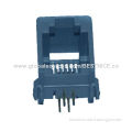 Modular PCB jack, 011 6P side entry, round/flat pin, with plastic Peg 1.1/1.7mm